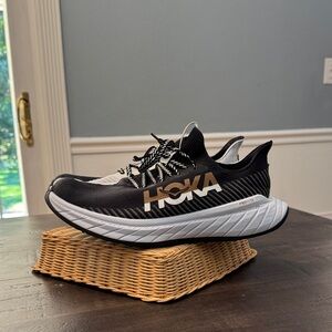 Hoka Black and White Athletic Sneakers